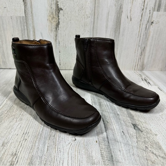 Easy Spirit Esactout Brown Leather Ankle Boots with Side Button Detail #321 - Picture 7 of 13